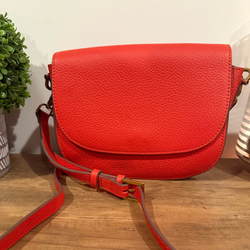 Antonio Melani Rosie Braided Top Handle Saddle Crossbody Bag – Red/orangw - Picture 3 of 13